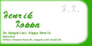 henrik koppa business card